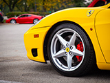 Front Wheel of Yellow Ferrari 360