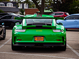 Rear of Green Porsche GT3 RS