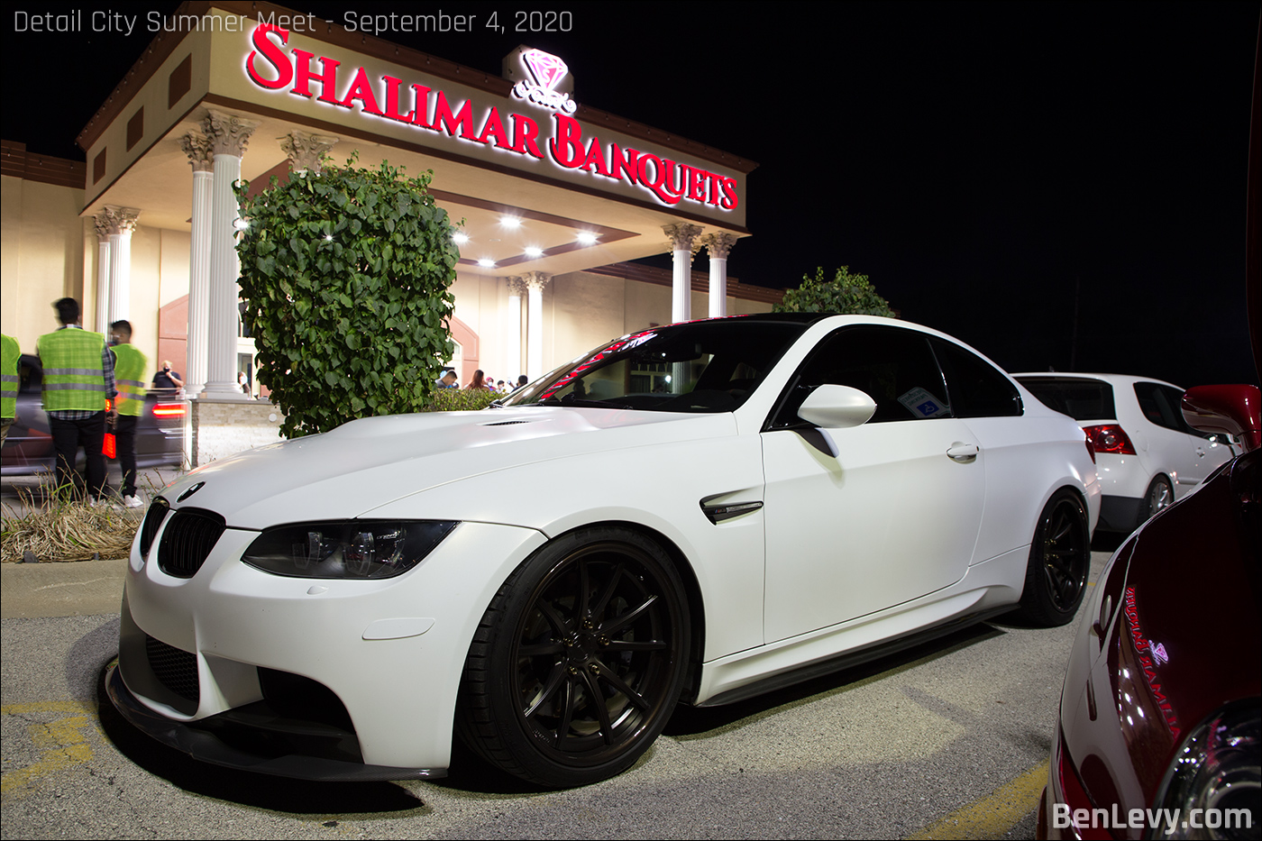 White BMW M3 outside of Shalimar Banquet