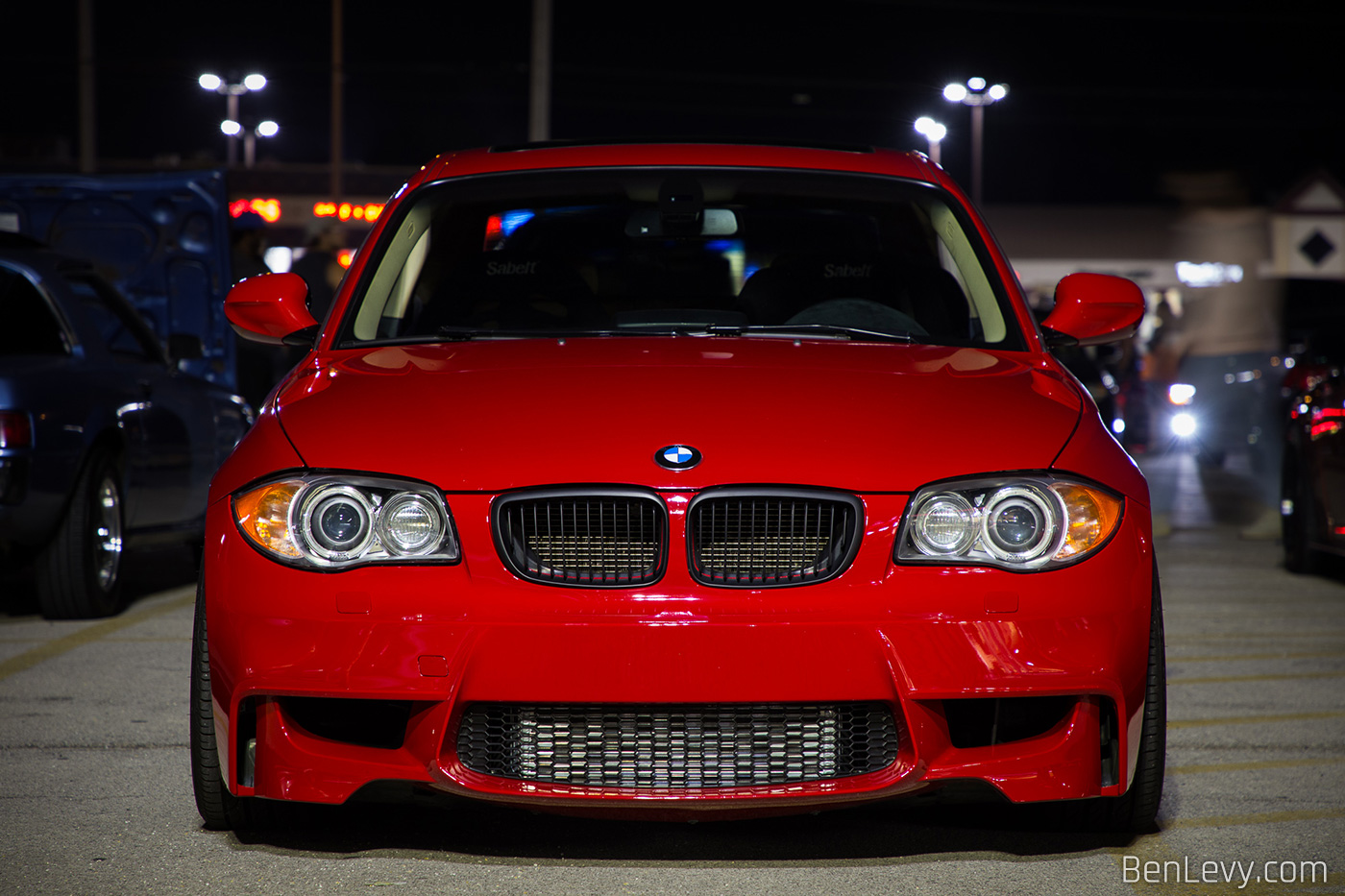 Red BMW 135i with 1M Style Front Bumper