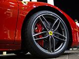 Detail of a Ferrari 488 wheel