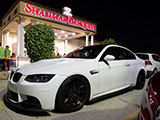 White BMW M3 outside of Shalimar Banquet
