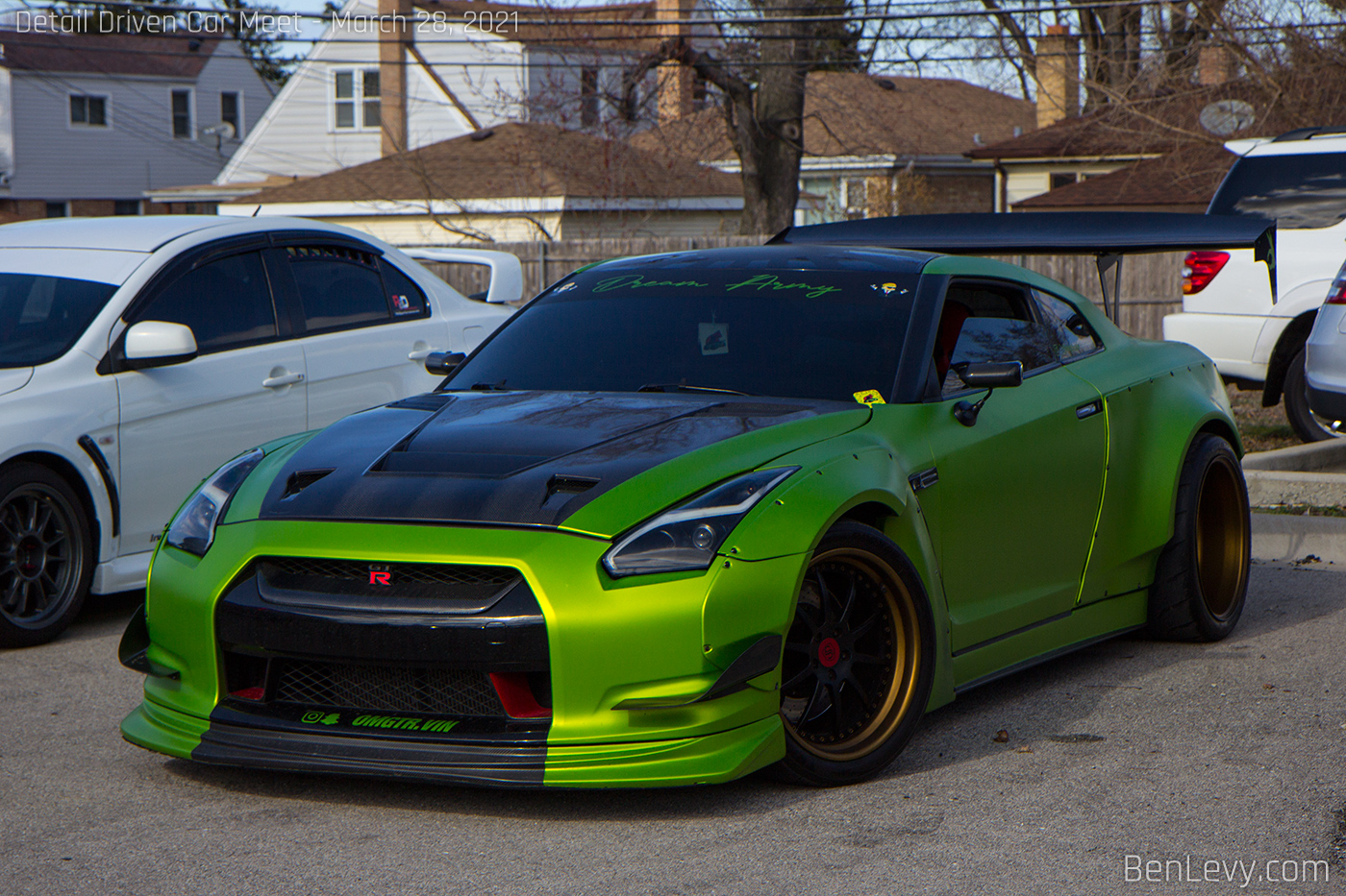 Green Nissan GT-R on Airbags - BenLevy.com