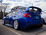 Blue Subaru WRX STI with Roof Rack