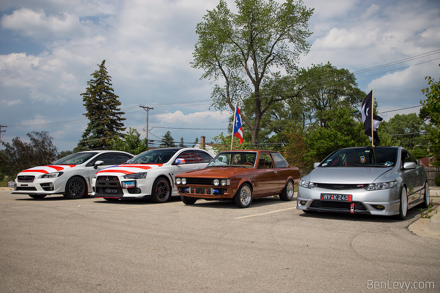 Import Cars with their Puerto Rico Flags