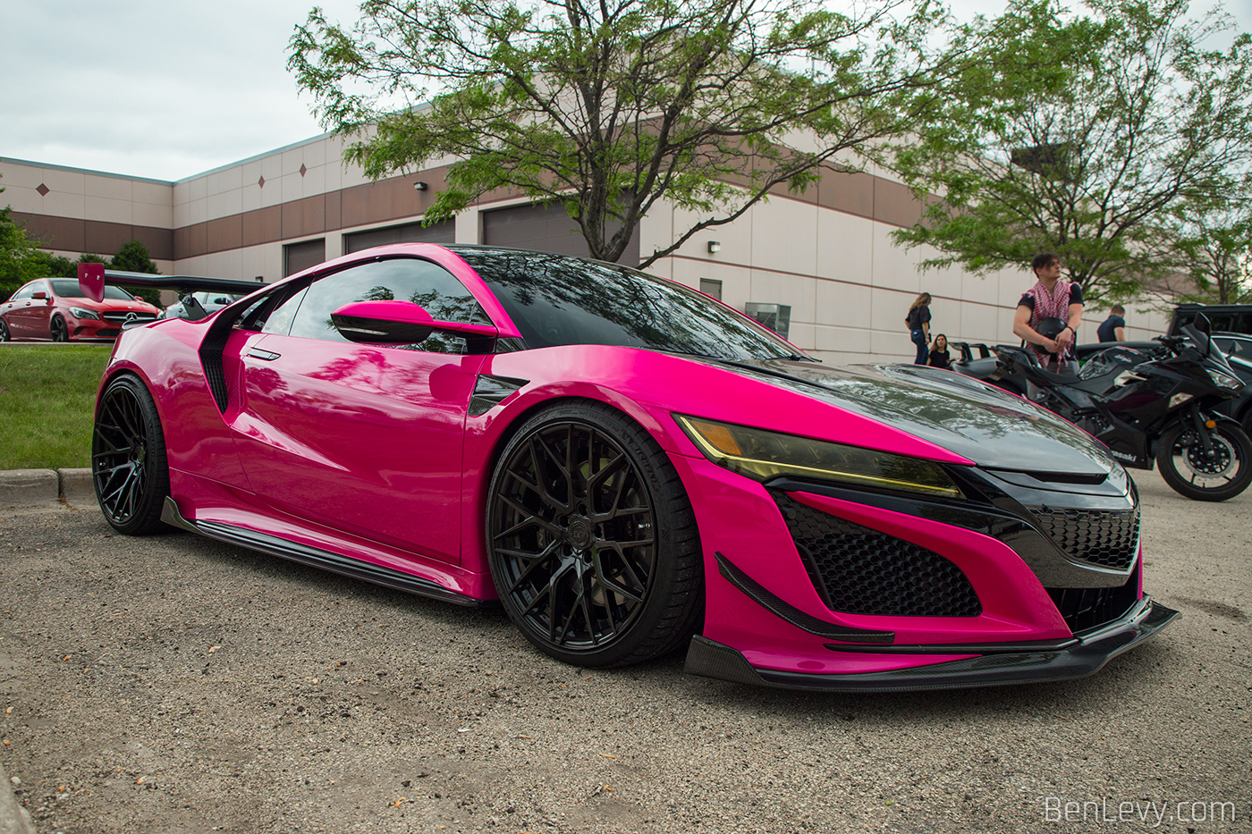 Pink Acura NSX with Black BC Forged Wheels