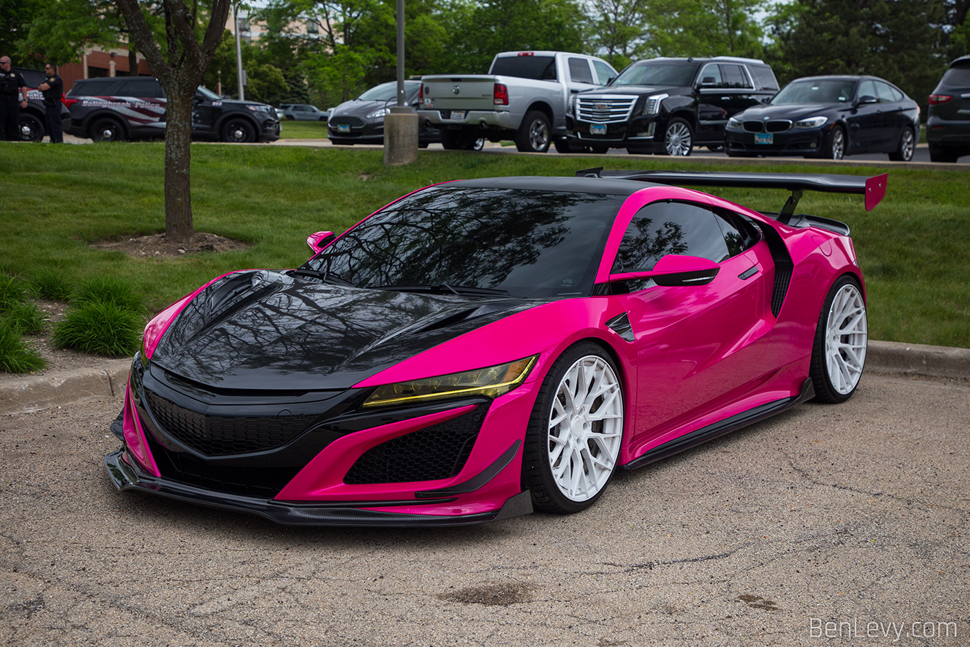 Pink Acura NSX at car show in Bolingbrook, IL