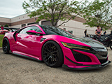 Pink Acura NSX with Black BC Forged Wheels