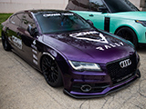 Purple Audi S7 with Crown Rally Stickers