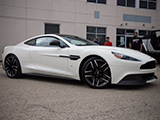 White Aston Martin Vanquish Leaving Car Show