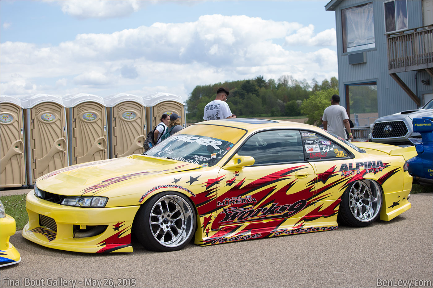 Yellow Nissan 240SX on display at Final Bout