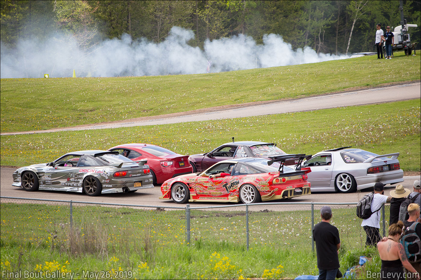 Drift cars staged at USAIR Motorsports Raceway