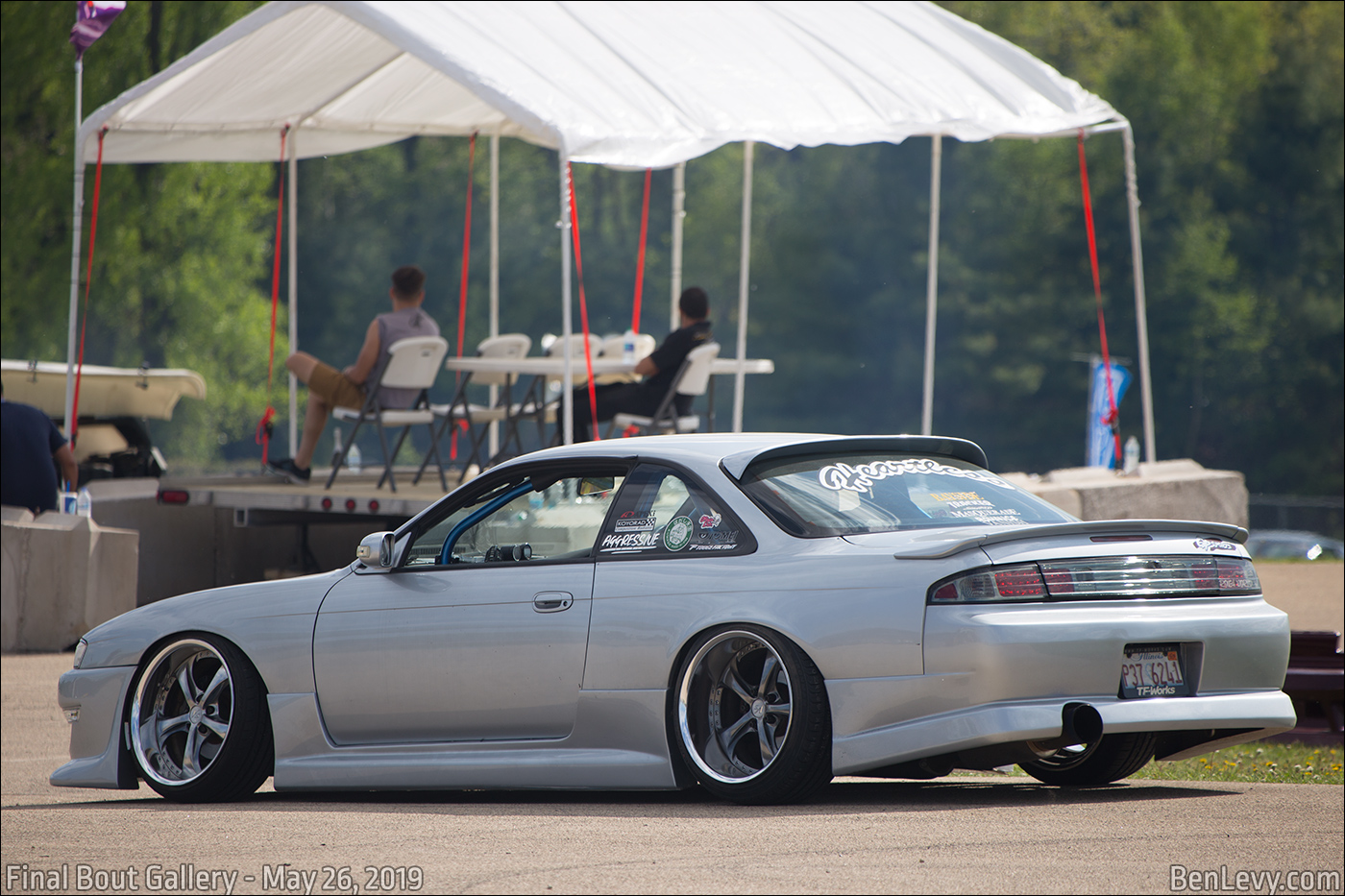 Silver Nissan 240SX coupe