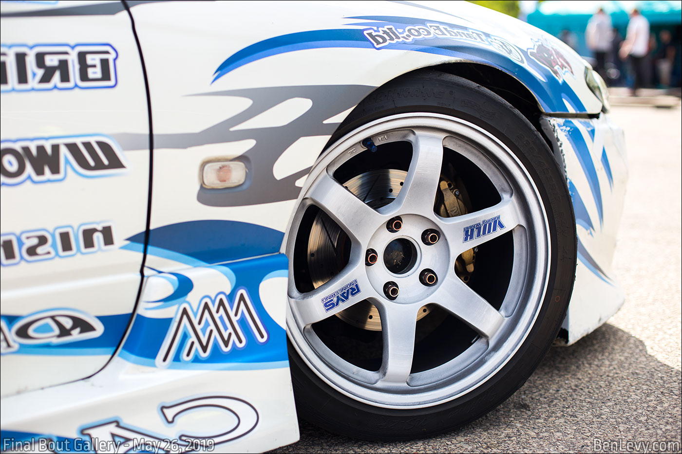 White Volk Racing TE37 Wheels on Nissan Silvia
