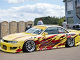 Yellow Nissan 240SX on display at Final Bout