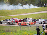 Drift cars staged at USAIR Motorsports Raceway