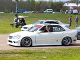 White Lexus IS300 on the track