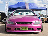 Front shot of the Pink Toyota Altezza