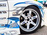 White Volk Racing TE37 Wheels on Nissan Silvia