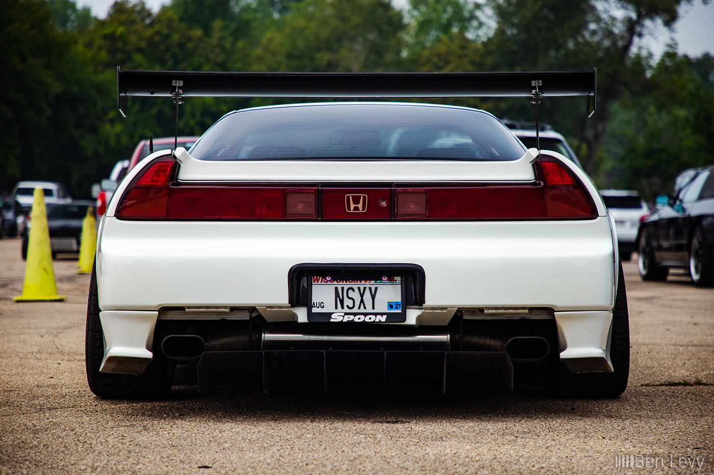 Rear End of White Acura NSX