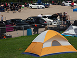 A Tent Set Up Near the Drift Cars