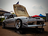 Silver S14 240SX on Ramps at Final Bout