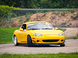 Yellow NB Miata Drifting at USAir Motorsports