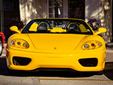 Front of a Yellow Ferrari 360 Spider at Winnetka Car Meet