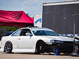 White S14 240SX without bumper