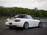 White Honda S2000 in the paddock at Autobahn Country Club