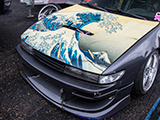 Wave on the hood of Simba's S13 coupe