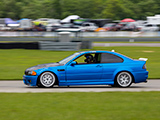 Blue E46 M3 at the track at Autobahn Country Club