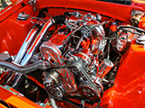 Shaved Engine Bay in Orange Ford Thunderbird