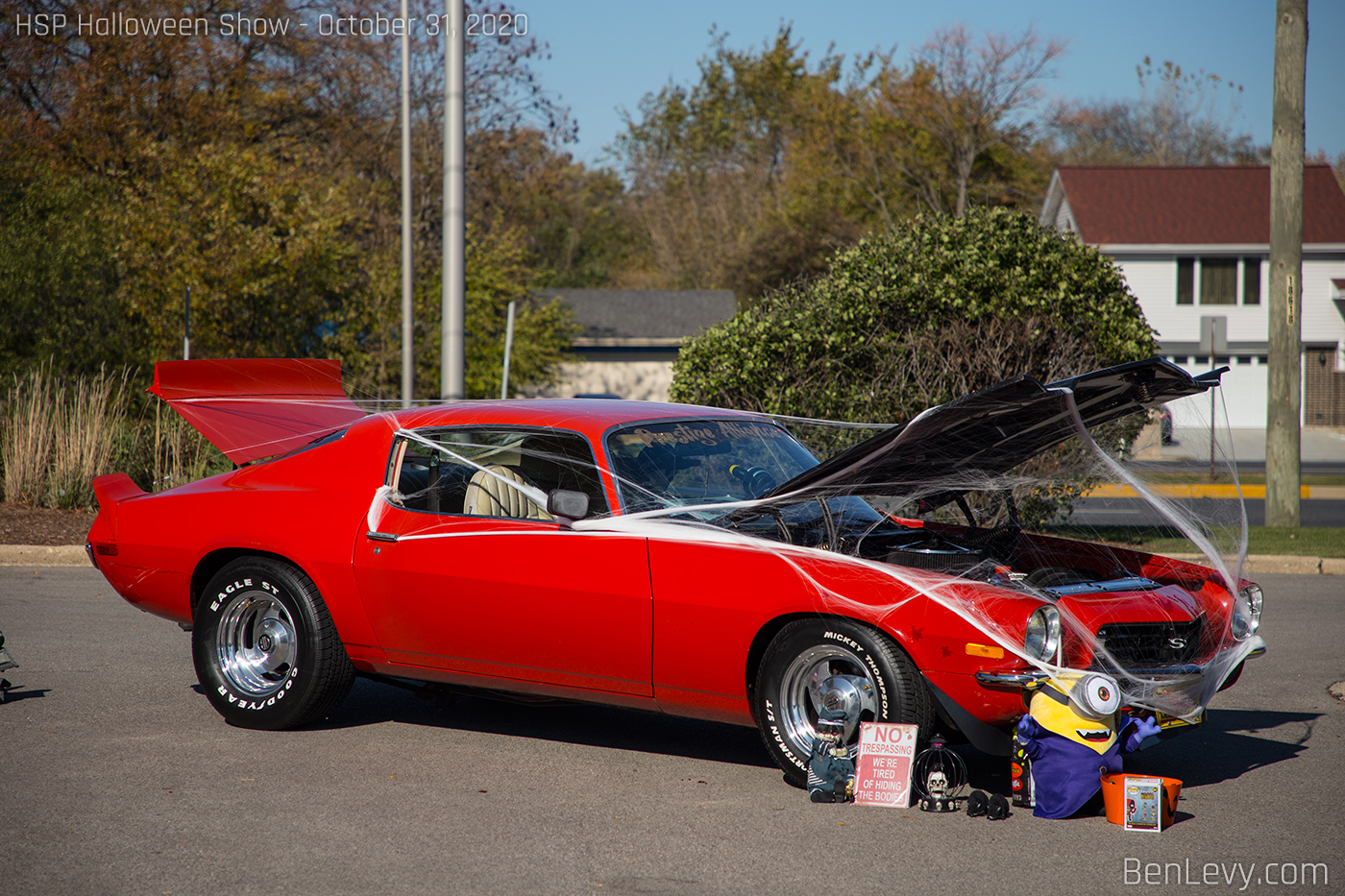 Red 1972 Chevy Camaro SS at Halloween Car Show