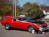 Red 1972 Chevy Camaro SS at Halloween Car Show