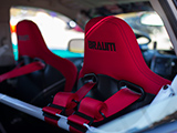 Red Braum Seats in Subaru WRX