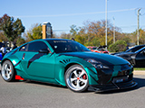 Green Nissan 350Z with WORK VS VF wheels