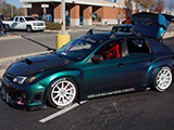 Subaru WRX with color-shifting wrap