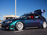 Subaru WRX with color-shifting wrap