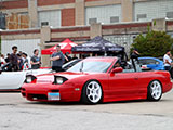 Red Nissan 240SX convertible