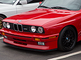 Front bumper of Red E30 BMW M3