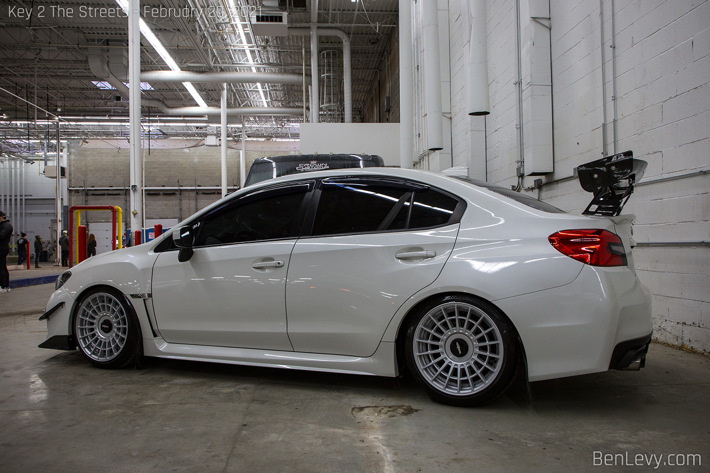 White 2015 WRX with APR Wing