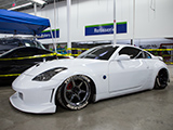 White Nissan 350Z on airbags
