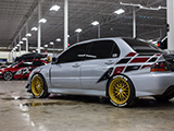 Silver Lancer Evo 8 at Key 2 The Streets