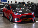 Red Ford Focus ST with Team Elevate