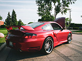Modified Red Porsche 911 Turbo