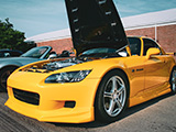 Yellow Honda S2000 with Vortech Supercharger