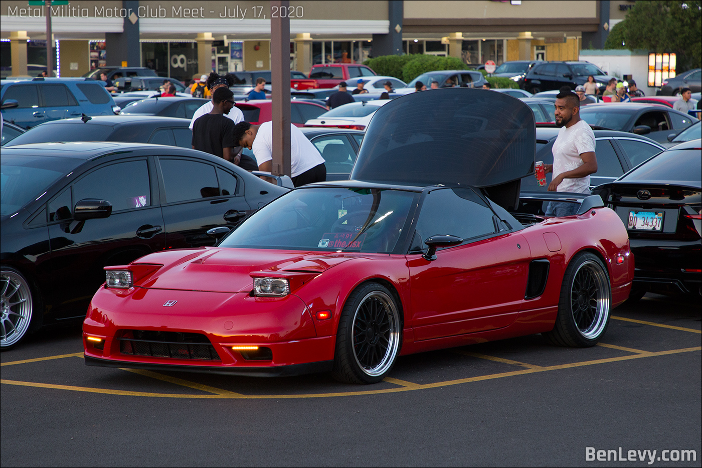 Red Acura NSX with thew hatch open