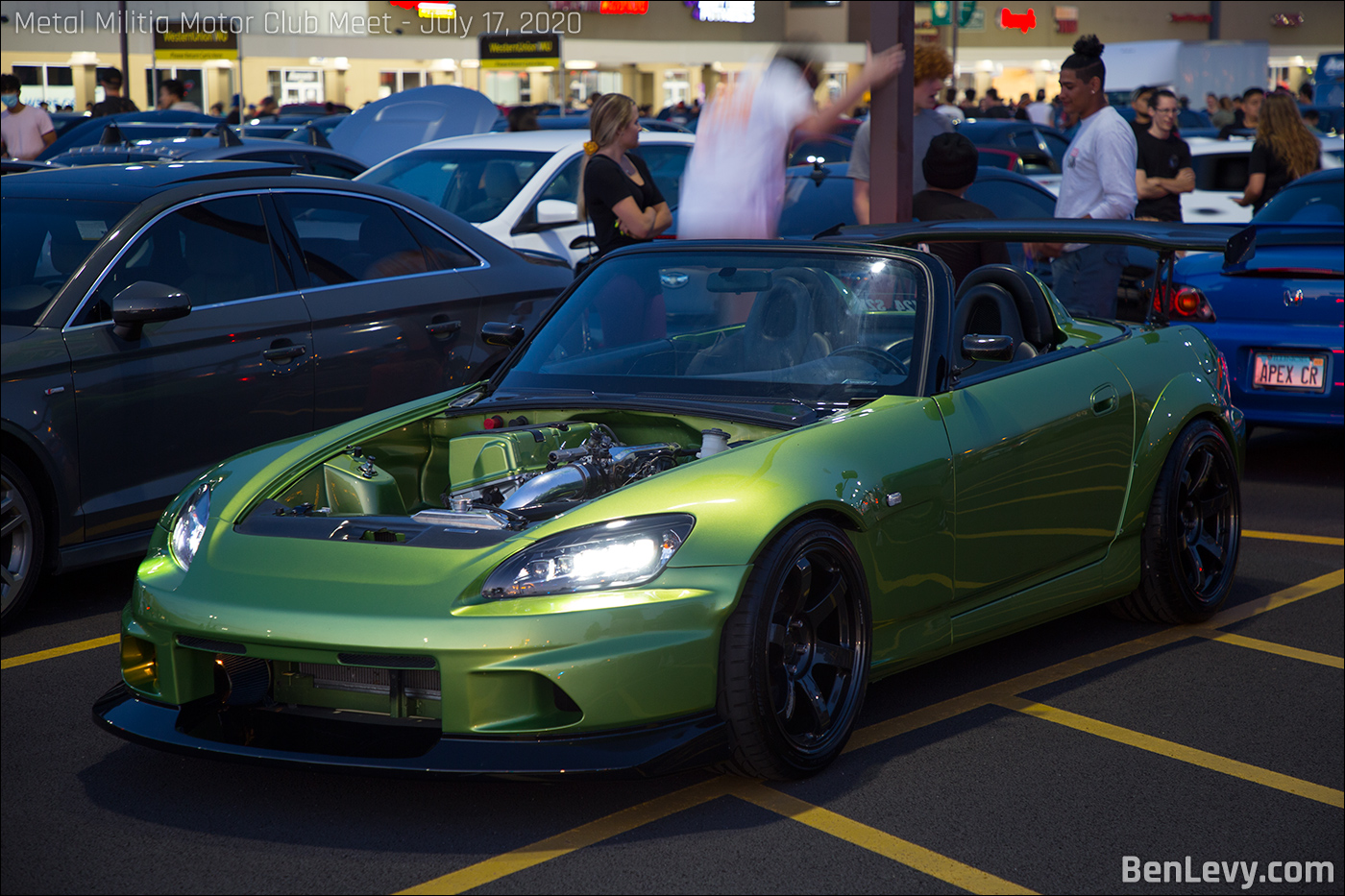 Green K24 Honda S2000 With The Hood Off