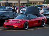 Red Acura NSX with thew hatch open